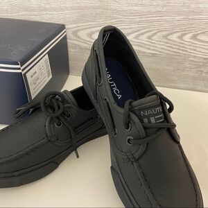 NEW BOYS NAUTICA BLACK BOAT OXFORD SHOES